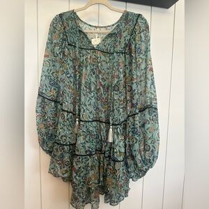 Free people Floral Boho Chiffon Blouse